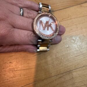Michael Kors Rose Gold and Silver Logo Women's Bracelet Watch
